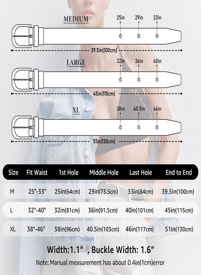 WELROG Women Stretchy Belt for Dresses Retro Elastic Belts for Women Metal Buckle Skinny Waist Belt, White, Fits Waist 32''- 40' - Image 3