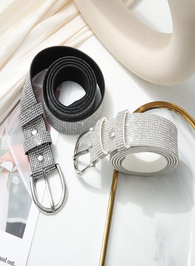 WELROG Women Stretchy Belt for Dresses Retro Elastic Belts for Women Metal Buckle Skinny Waist Belt, White, Fits Waist 32''- 40' - Image 5