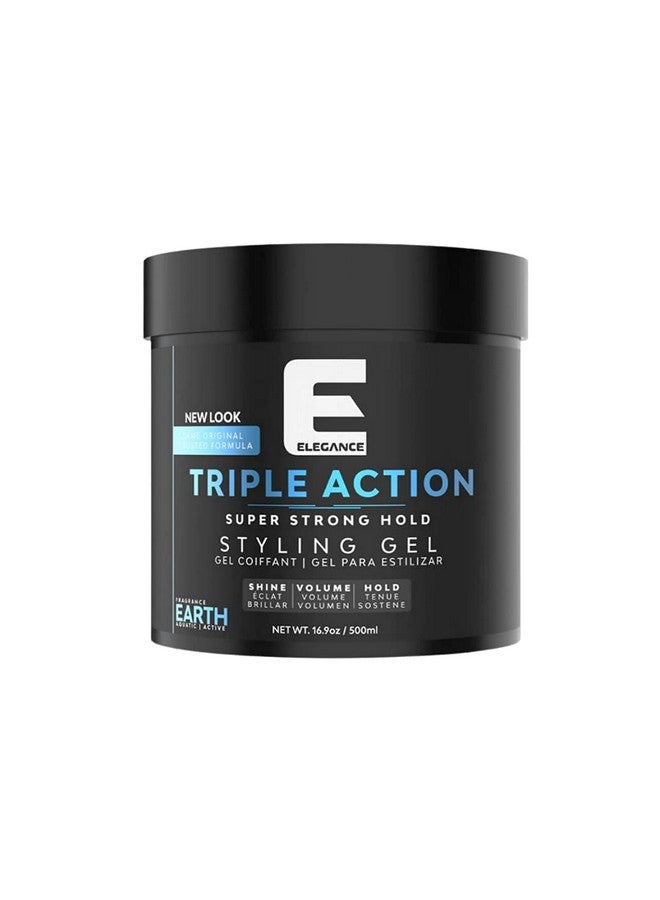 E Elegance جل شعر Earth Fragrance Triple Action للرجال والنساء، ثبات قوي للغاية وكثافة فائقة ولمعان يدوم طويلاً، خالٍ من القشرة وعطر منعش لجميع أنواع الشعر، 8.45 أونصة - Image 1