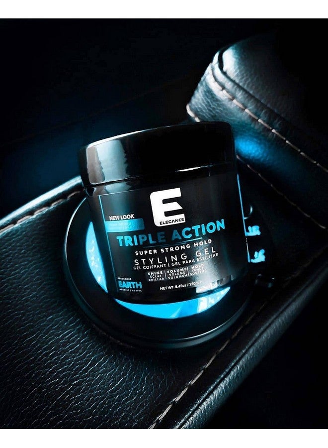 E Elegance جل شعر Earth Fragrance Triple Action للرجال والنساء، ثبات قوي للغاية وكثافة فائقة ولمعان يدوم طويلاً، خالٍ من القشرة وعطر منعش لجميع أنواع الشعر، 8.45 أونصة - Image 2