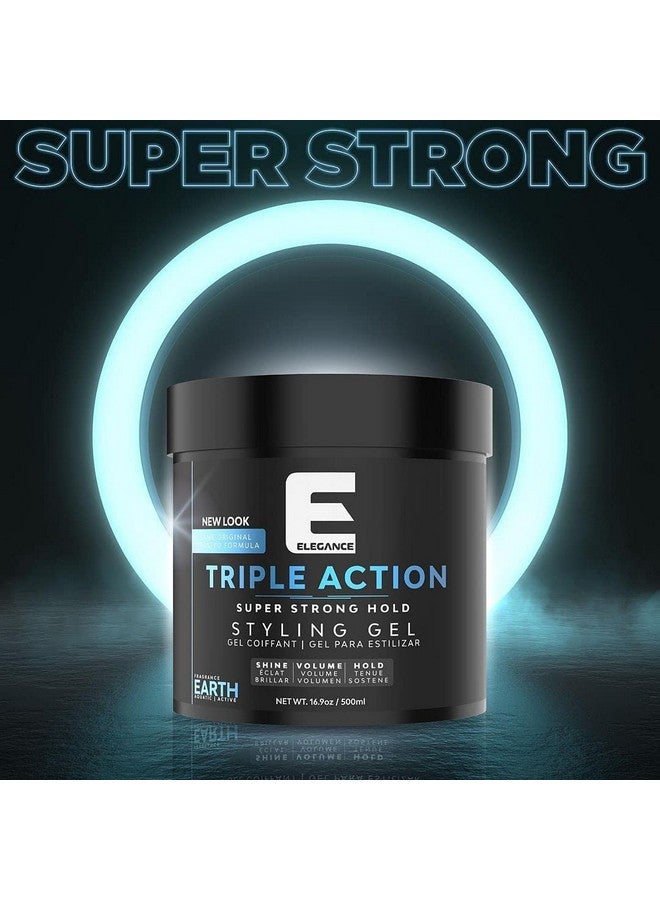 E Elegance جل شعر Earth Fragrance Triple Action للرجال والنساء، ثبات قوي للغاية وكثافة فائقة ولمعان يدوم طويلاً، خالٍ من القشرة وعطر منعش لجميع أنواع الشعر، 8.45 أونصة - Image 3