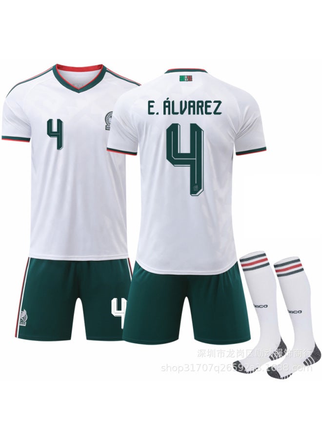 2526 World Cup Mexico Away Football Jersey Shirt Size 14 White 9 Raul 22 Lozano Complete Set