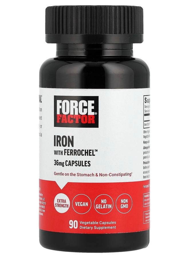 Force Factor Iron with Ferrochel™ 36 mg 90 Vegetable Capsules