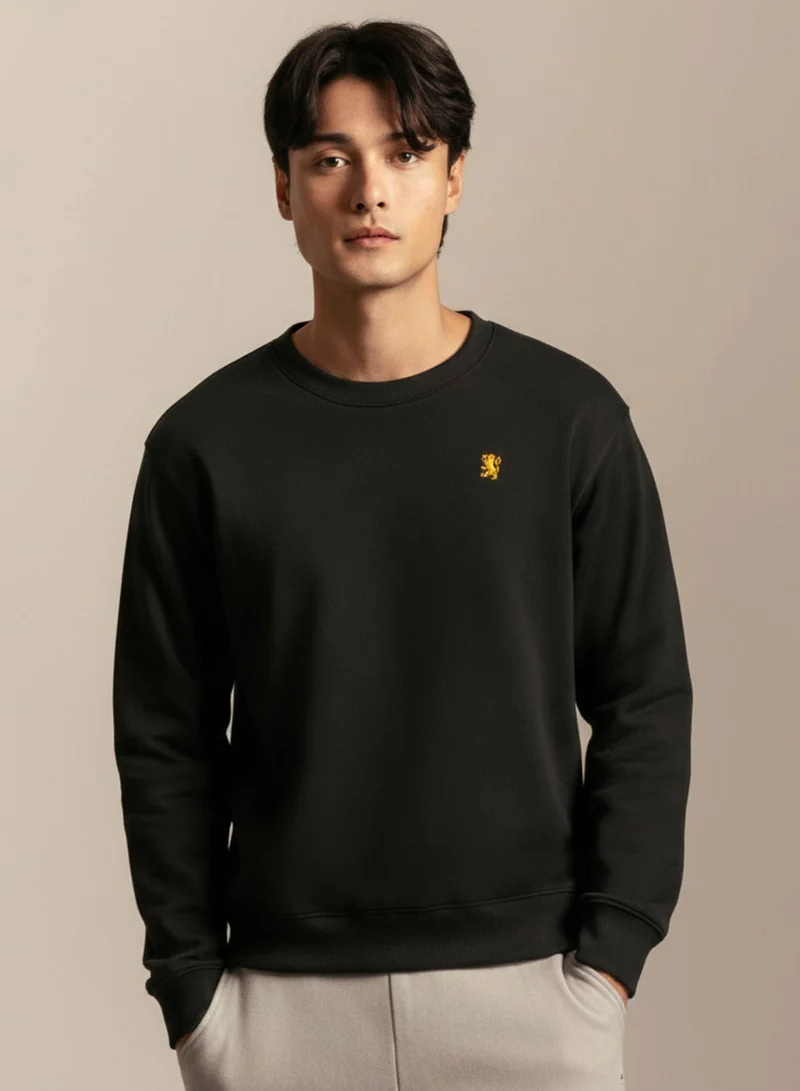 Men’s Relaxed French Terry Crew Neck Embroidered Sweatshirt