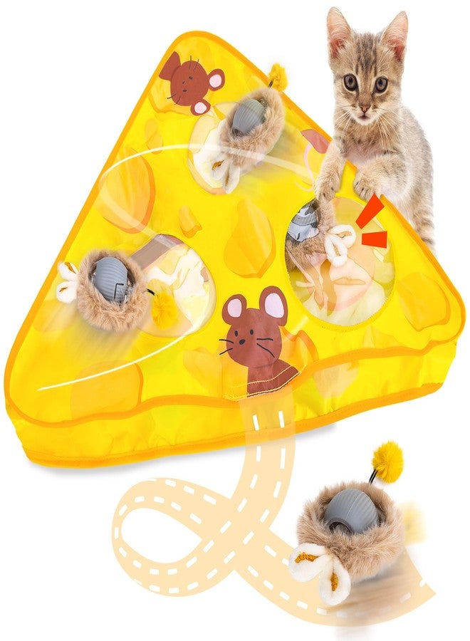 AWOOF Interactive Cat Toys for Indoor Cats,Automatic Motion Activated Moving Ball Hide and Seek Game,Cat Hunting Toy Exercise Kicker for Indoor Kitten - Image 1