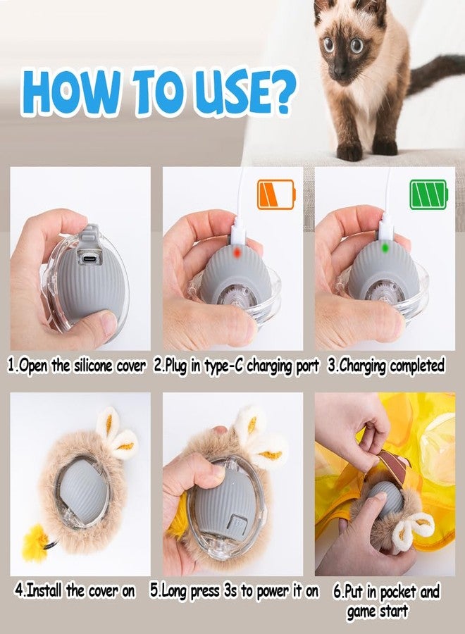 AWOOF Interactive Cat Toys for Indoor Cats,Automatic Motion Activated Moving Ball Hide and Seek Game,Cat Hunting Toy Exercise Kicker for Indoor Kitten - Image 5