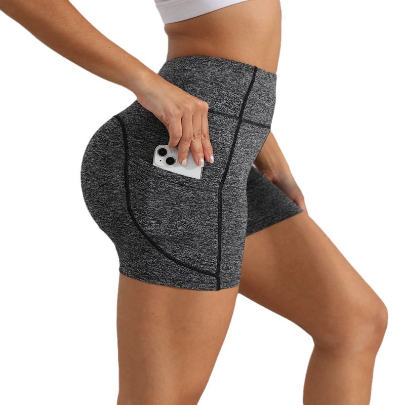 Women's High Waist Yoga Shorts with Pockets - Image 5