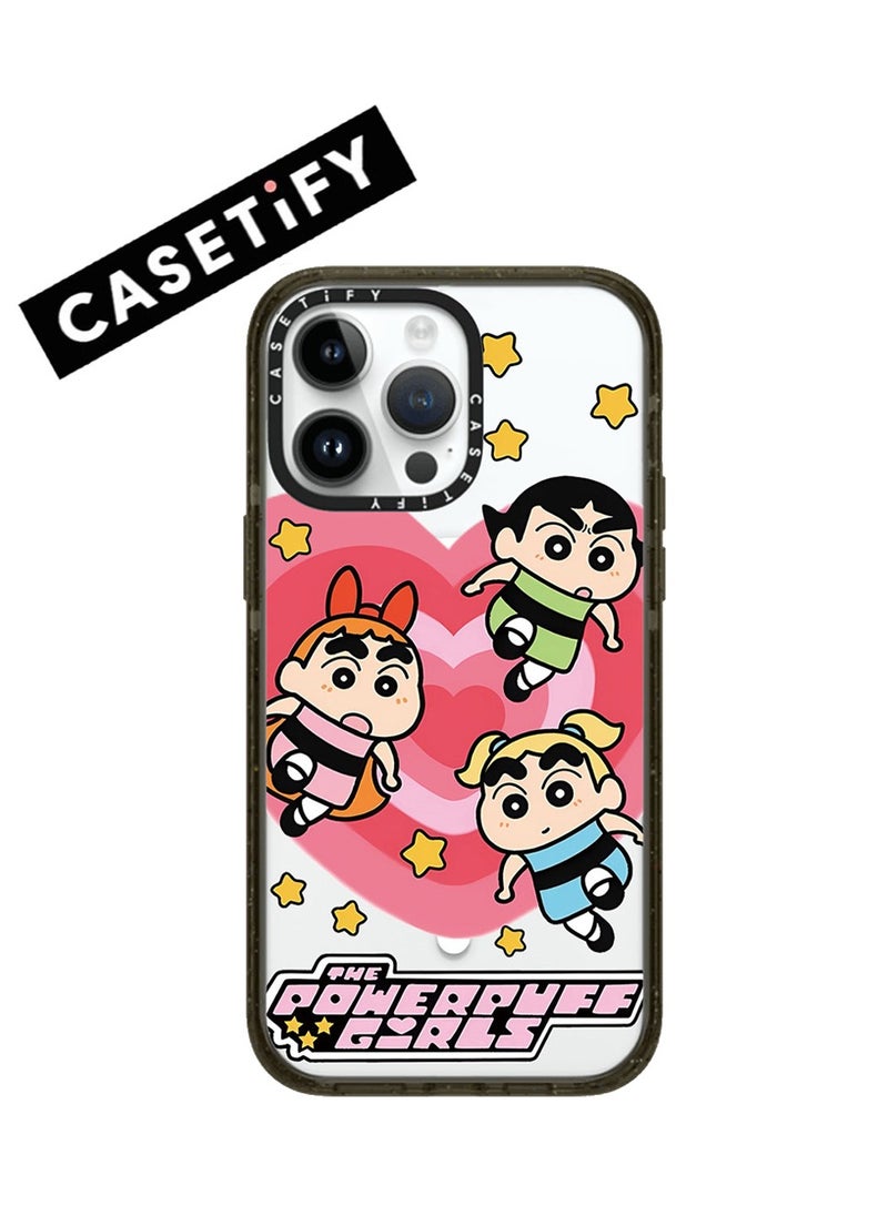 Casetify - Apple iPhone 14 Pro Max Case,The Powerpuff Crayon Shinchan Magnetic Adsorption Phone Case - Semi transparent - Image 1