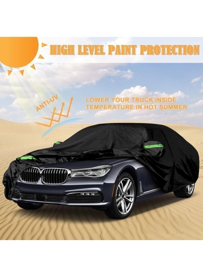 Zipporah 6-Layer Luxury Waterproof Dustproof Car Cover for 2012-2026 BMW 7 Series with Locks, glowing straps and Zipper Lock - Image 4