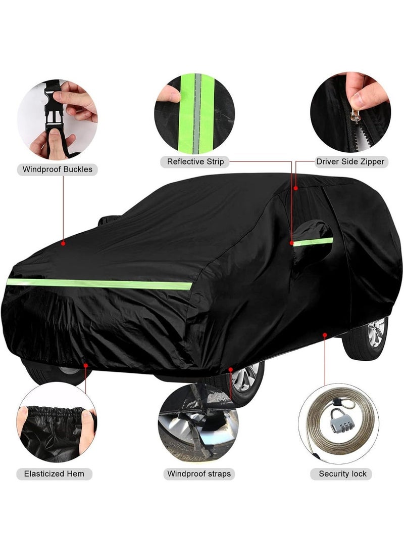 Zipporah 6-Layer Luxury Waterproof Dustproof Car Cover for 2012-2026 BMW 7 Series with Locks, glowing straps and Zipper Lock - Image 3