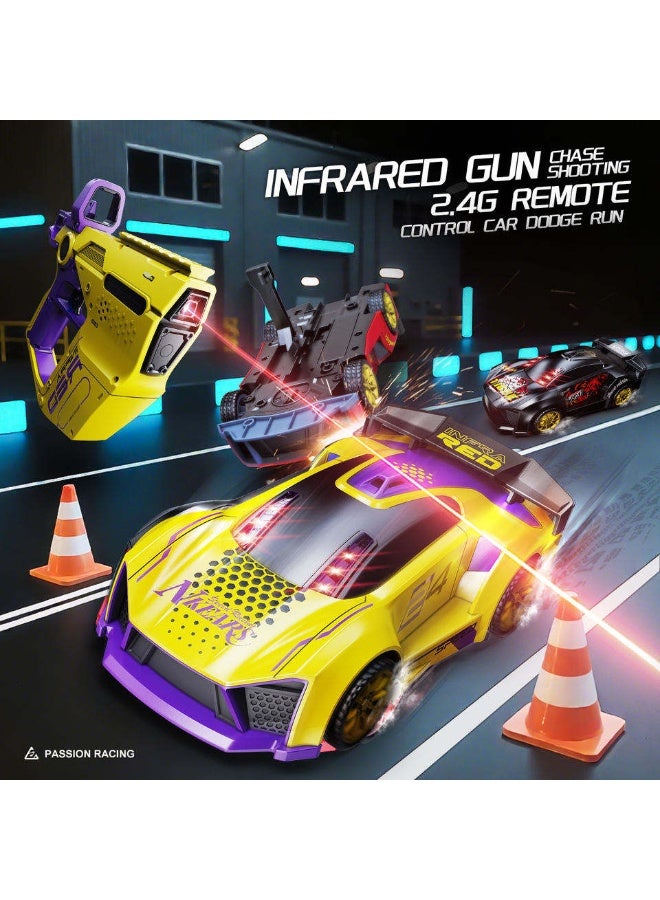 Multiplayer Interactive Indoor Remote Control Battle RC Car Set with Infrared Gun, 4-Channel RC Car, Ready-to-Go, 30m Control Range, Includes Charger - Image 3