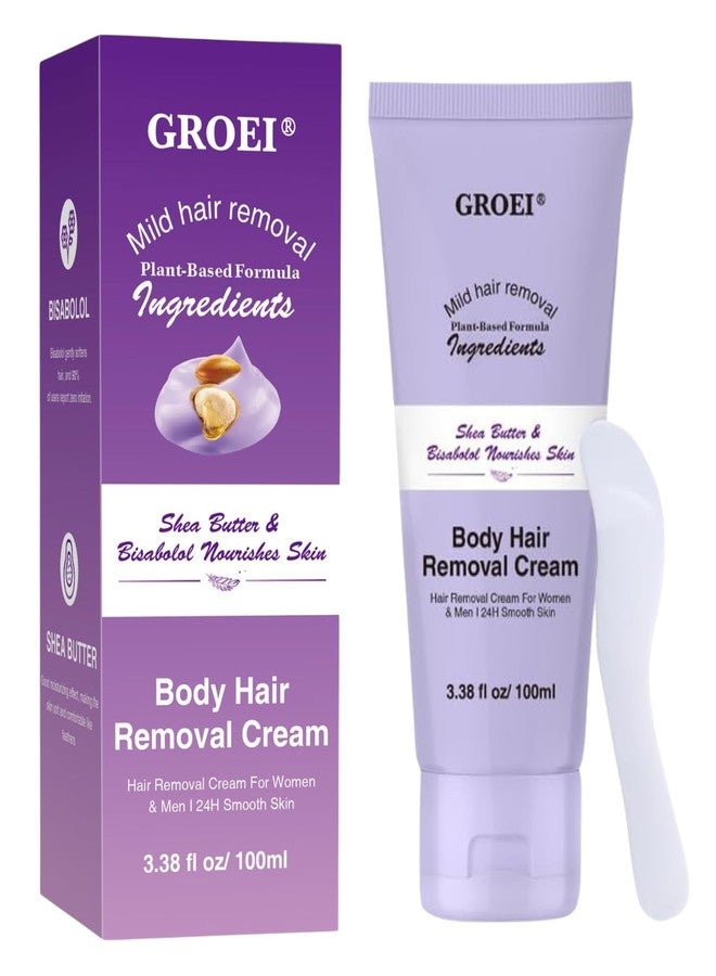 GROEI Facial Hair Removal Cream for Women, Body Hair Removal Cream with Spatula Applicator, Painless Gentle Depilatory Cream for All Skin Types - Image 1