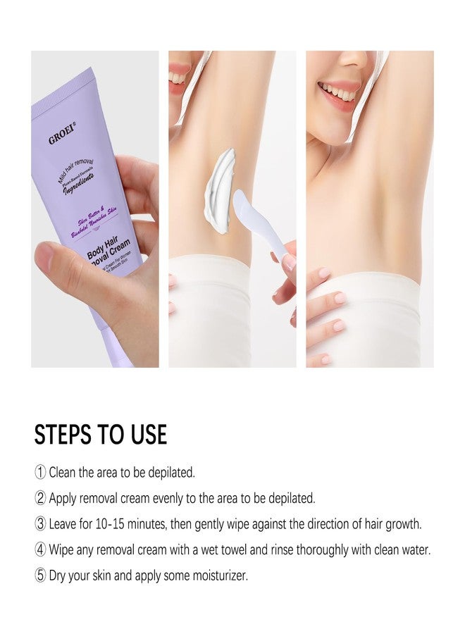 GROEI Facial Hair Removal Cream for Women, Body Hair Removal Cream with Spatula Applicator, Painless Gentle Depilatory Cream for All Skin Types - Image 5