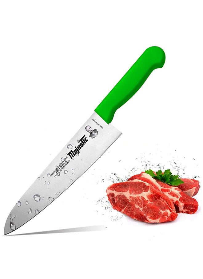 Majestic Majestic 10-Inch Chef Knife –Green, Japanese High Carbon Stainless Steel, Razor-Sharp Edge, Ergonomic Non-Slip Handle, Safe Bolster & Heel – Ideal for Precision Cutting, Chopping, Slicing & Dicing – Dishwasher Safe  - Image 1