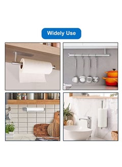 Generic Under Cabinet Paper Towel Holder Wall Mount Self Adhesive Under The Counter Paper Tower Holder Stainless Steel Tissue Roll Holder for Kitchen Organization Bathroom Farmhouse Countertop  - Image 5