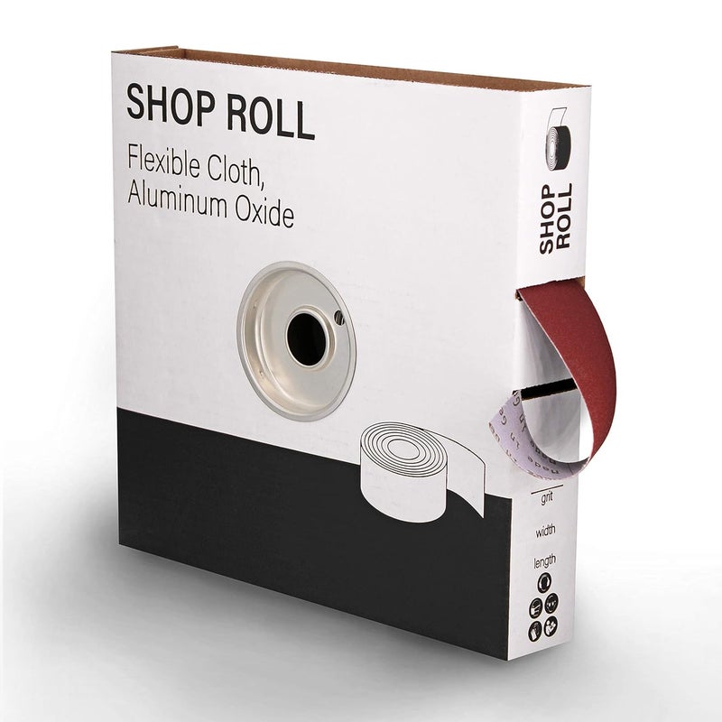 VSM 1-1/2" x 50yd (150'), 180 Grit (Very Fine) Aluminum Oxide Sanding Shop Roll, F-Weight Cotton Cloth Backed Sandpaper Roll for Hand Finishing, Woodworking, Metal Working, Polishing - Image 1