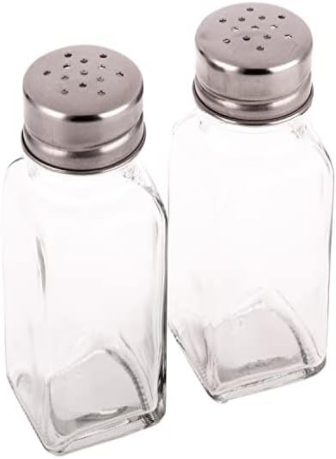 Akdc Salt And Pepper Set L(4Cm) Xw(4Cm) Xh(9Cm) Clear With Silver Lid - Image 2