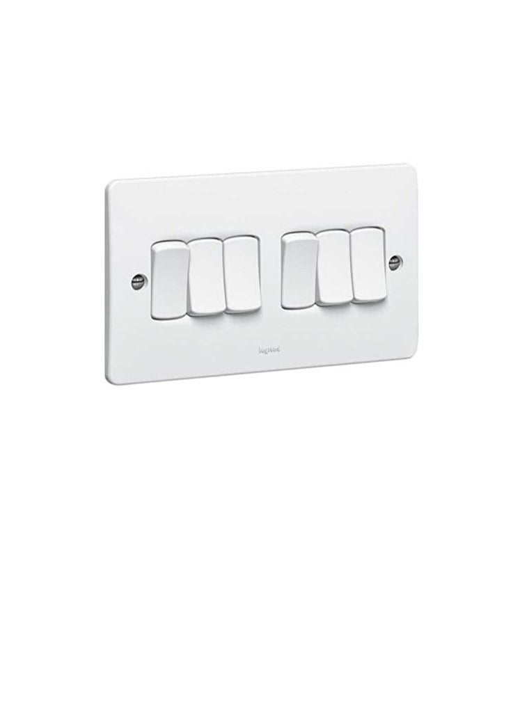 Legrand LEGRAND 730006 SWITCH SYNERGY 6 GANG 2 WAY 10 AX 250 V WHITE  - Image 2