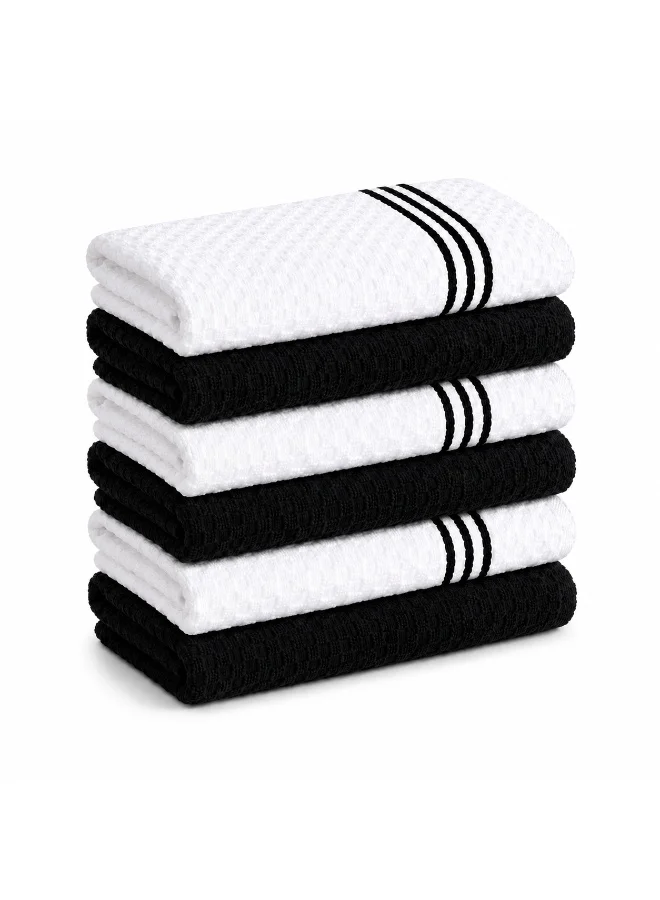 Bliss Casa Bliss Casa Kitchen Towel Set Pack of 6 (40 x 65 cm) - Cotton Dish Towels, Durable Cleaning Cloths, Highly Absorbent Durable Multipurpose Bar Towels & Dish Cloths