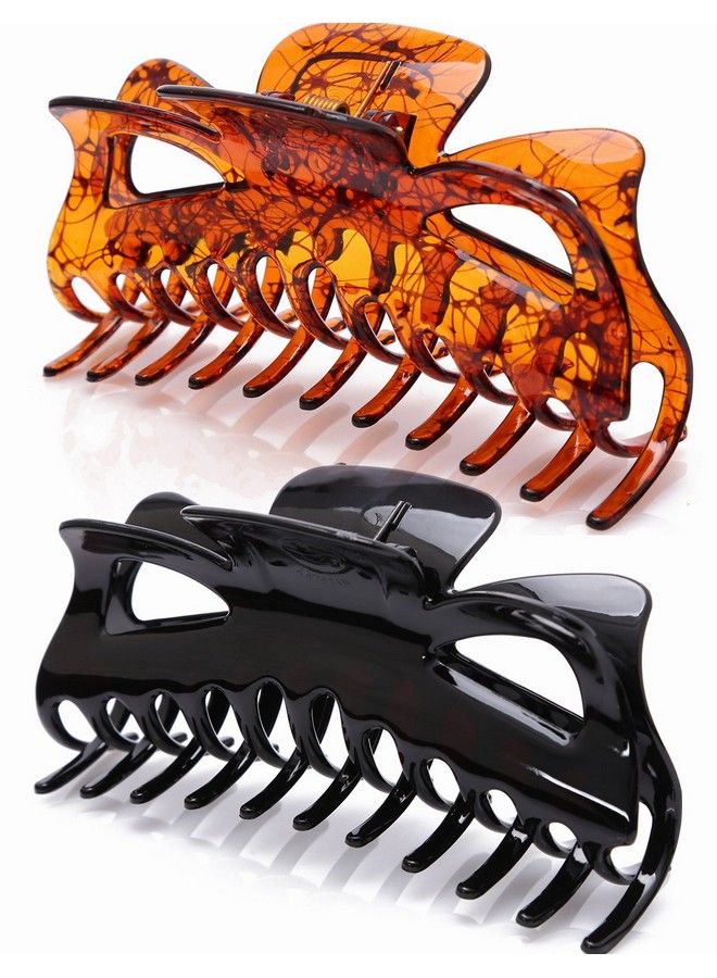 Prettyou 5.5 Inches Large Hair Clips Crystal Plastic Hair Claw Banana Clips Accessories For Womenpack Of Two - Image 2