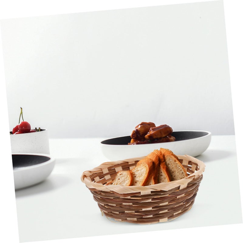 Hand Woven Fruit Basket Set Of 2 Lightweight Decorative Storage For Kitchen Home - Image 4