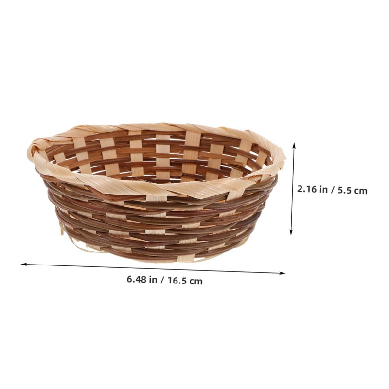 Hand Woven Fruit Basket Set Of 2 Lightweight Decorative Storage For Kitchen Home - Image 3