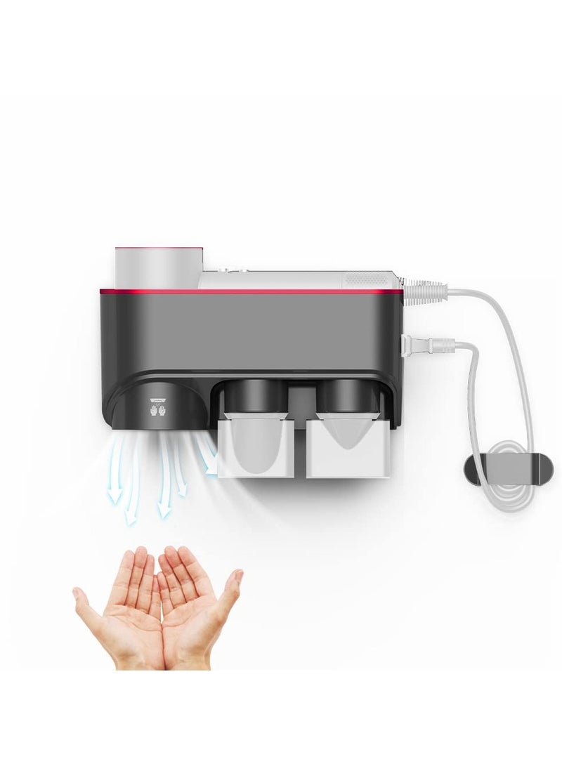 Hair Dryer Holder for Dyson Supersonic, Self Adhesive 2 in 1 Multi-Function Blow Dryer Holder and Hand Dryer Adapter for Home Bathroom Punch Free Dyson Hair Dryer Holder - Image 1