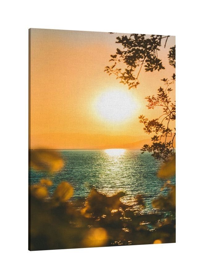 RKN Sunset Printed Framed Canvas Wall Art Yellow/White/Blue 60 x 80centimeter - Image 2