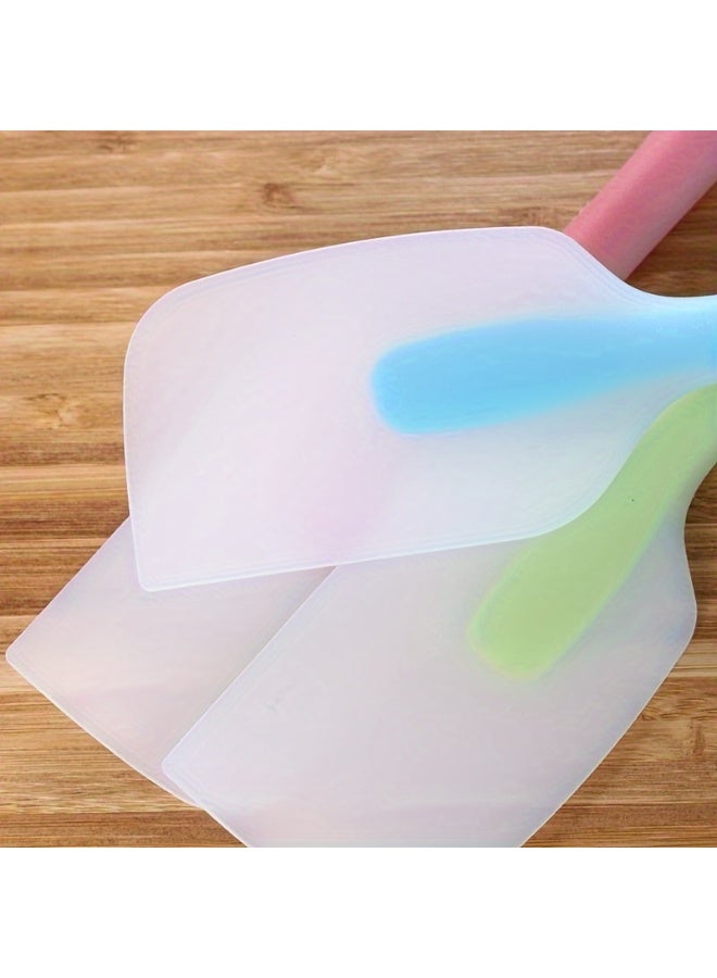 3pcs Silicone Spatula Set , Small Size with Semi-Transparent Handle, Buttercream Spreader, Cake Baking Smoother, Kitchen Cooking Tool,Suitable for Baking and Salad Mixing - Image 3