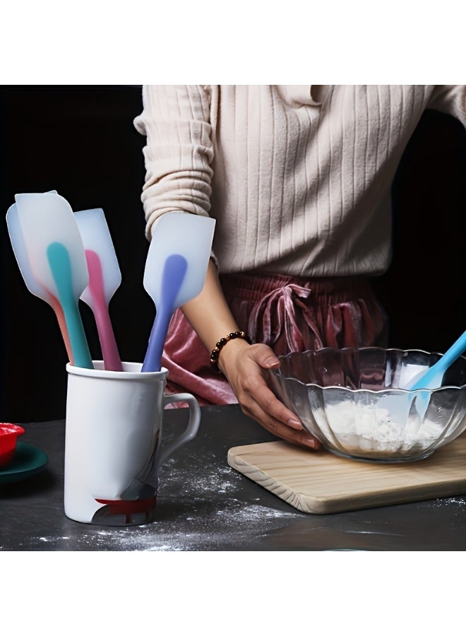 3pcs Silicone Spatula Set , Small Size with Semi-Transparent Handle, Buttercream Spreader, Cake Baking Smoother, Kitchen Cooking Tool,Suitable for Baking and Salad Mixing - Image 5