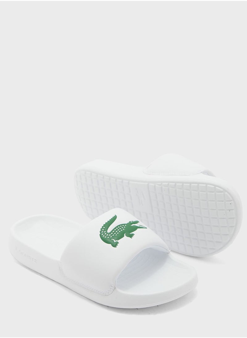LACOSTE - Youth Croco 1.0 Slides - Image 1