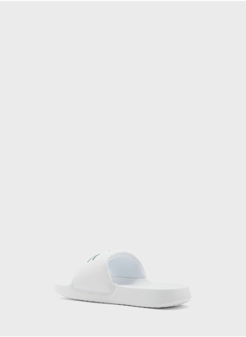 LACOSTE - Youth Croco 1.0 Slides - Image 1