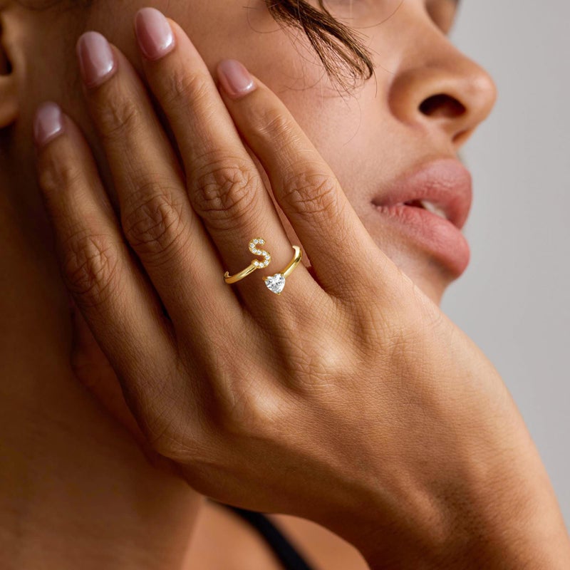 Treasure Bender Initial Rings for Girls Women - 14K Gold Plated Letter A Initial Ring for Girls Teen Girl Gifts Trendy Stuff, 5 6 7 8 9 10 11 12 13 14 15 16 Year Old Girl Birthday Gifts - Image 3