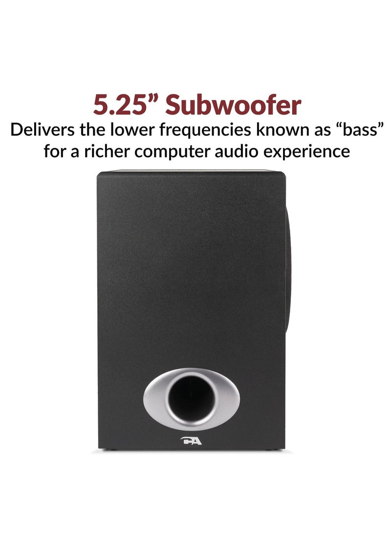 Cyber Acoustics Cyber Acoustics CA-3810 2.1 Multimedia Speaker System with Subwoofer, 80 Watts Peak Power, Strong Bass, Perfect for Music, Movies, and Games  - Image 2