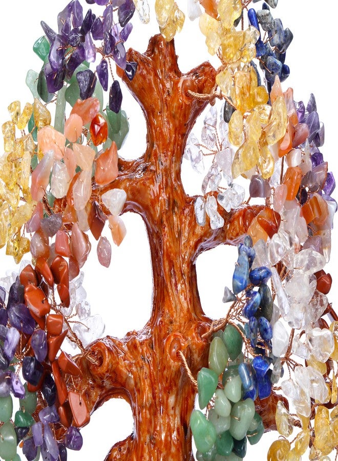 Top Plaza 7 Chakra Healing Crystal Tree 10 Inch Stone Bonsai Tree Feng Shui Good Luck Wealth Money Trees Decor Business Gift for Office Home Living Room - Image 4