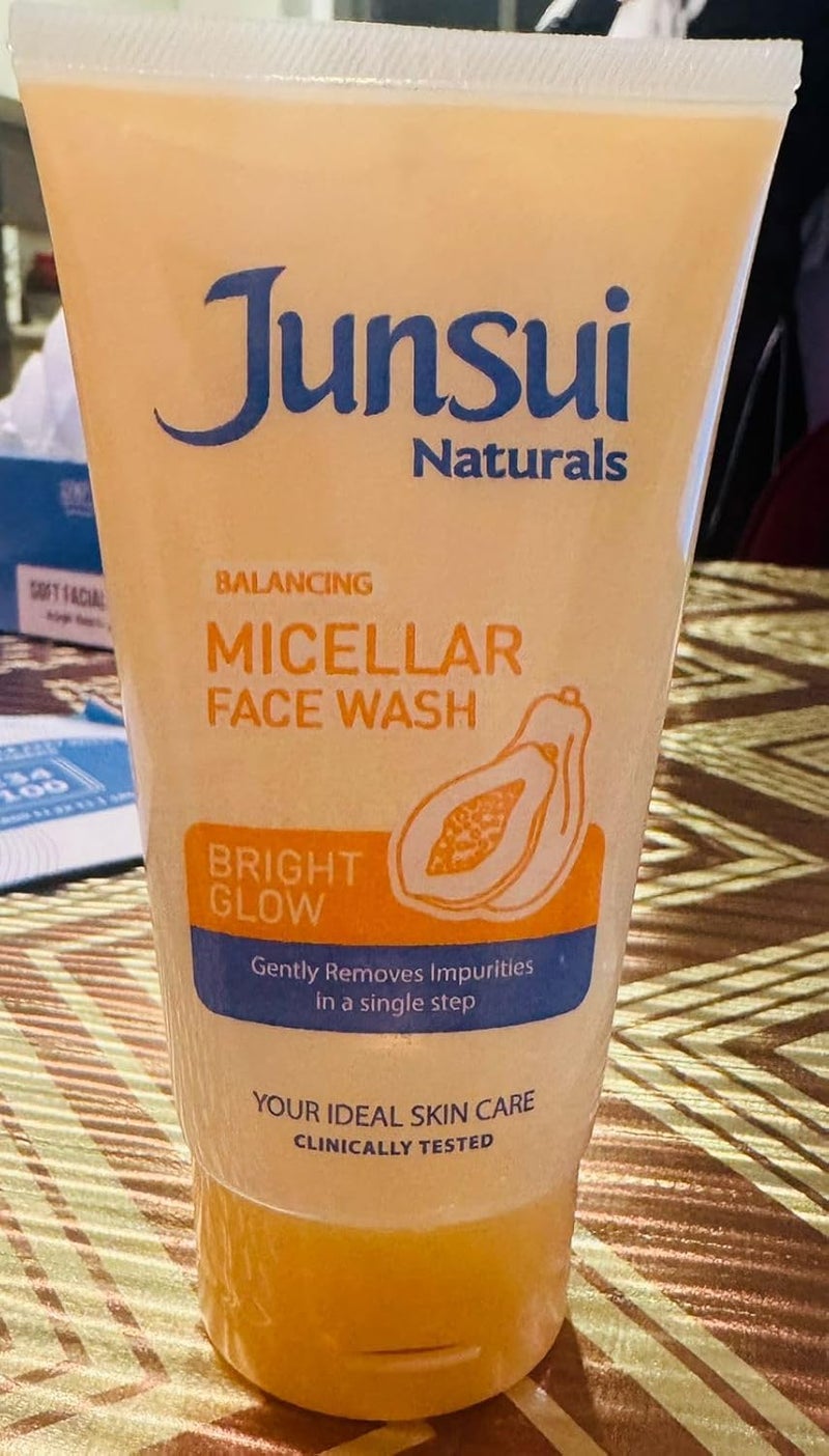 Junsui Naturals Balancing Micellar Face Wash, Bright Glow, 150g - Image 1