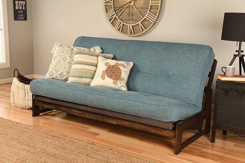 FutonX Futon Cover Only Linen Textile Fabric Collection Fits 6-8 inch Futons Mattress Full Size (Aqua) - Image 3