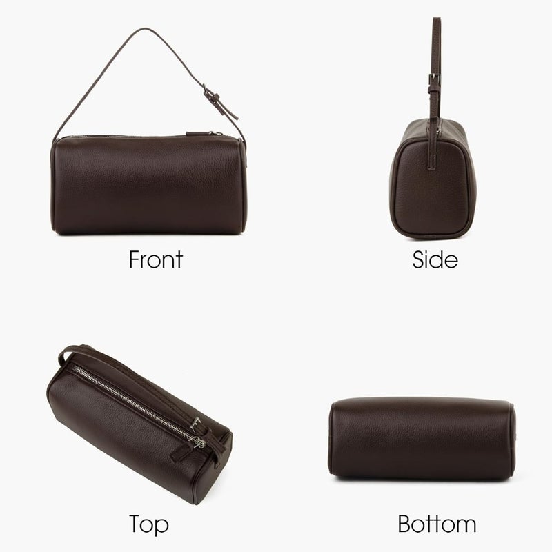 Crossbody purses for women: premium full-grained leather, versatile neutral color, lightweight yet durable with secure zip closure and adjustable strap - Image 3