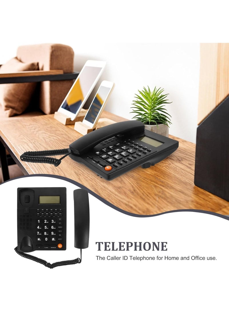 HB Microplus Large Button Corded Telephone, Wired Home Desktop Landline Phone With Caller ID, Handsfree Speakerphone, LED Screen, Fast Dial Black KX-T5800CID - Image 2