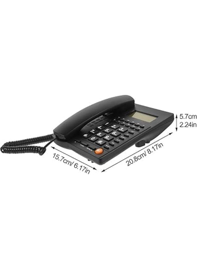 HB Microplus Large Button Corded Telephone, Wired Home Desktop Landline Phone With Caller ID, Handsfree Speakerphone, LED Screen, Fast Dial Black KX-T5800CID - Image 3