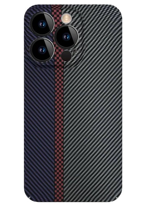 iPhone 14 Pro Carbon Case Unique Design Mixed Amazing Color Aramid Carbon Fiber Phone Case Blue