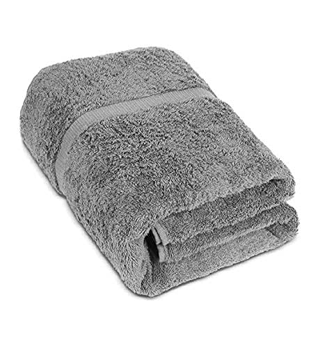 Bezzilish Home Extra Large Egyptian Cotton Bath Towel 900 GSM Soft Fabrics Pack of 1 Grey
