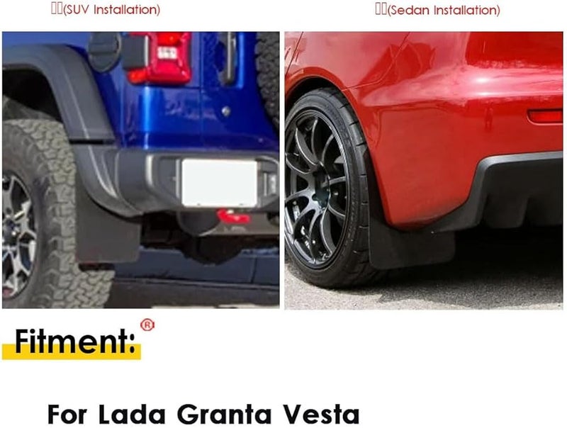 لادا جرانتا فيستا CNG اكس راي لارجوس 4x4 أوربان كالينا واقيات الطين واقيات الرش 2 قطعة - Image 5