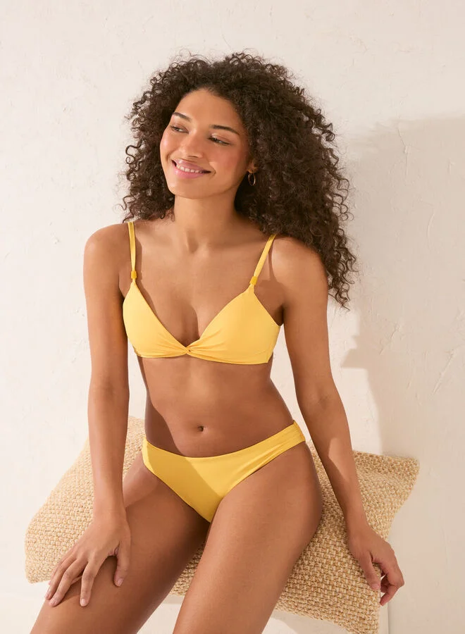 women'secret Classic yellow gathered bikini bottom