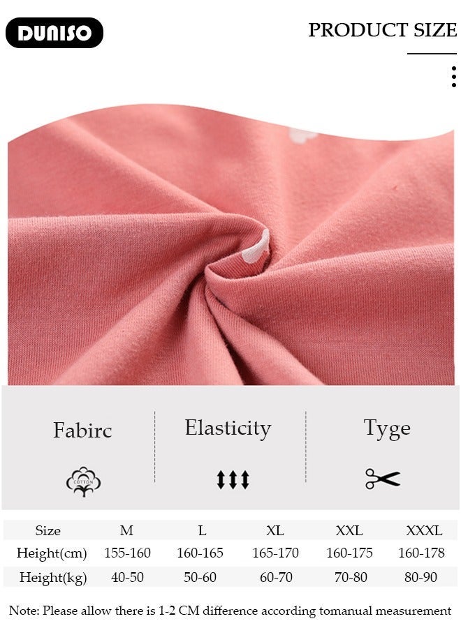 DUNISO Women's Pajamas Set,  2-Piece Sleepwear Top and Pants, Long Sleeve Sleepwear Soft Cotton Pajamas Set Casual Homewear Nightwear for Ladies - Image 4