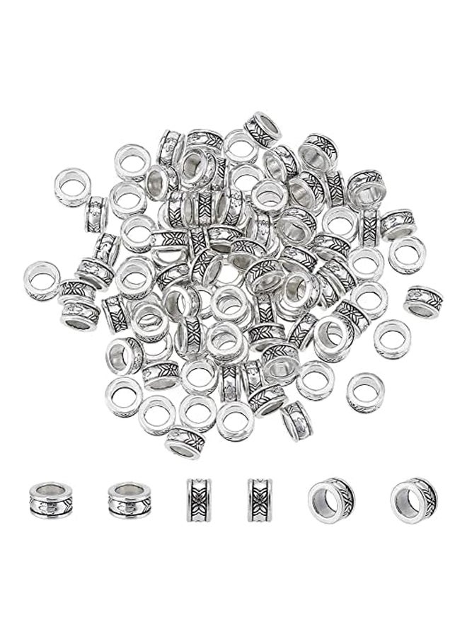Elite100pcs Rondelle فاصل الخرز سبائك التبت العتيقة سيلفي  - Image 2