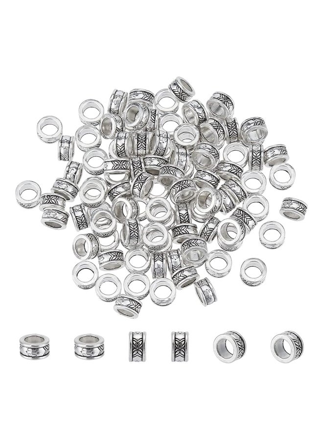 Elite100pcs Rondelle فاصل الخرز سبائك التبت العتيقة سيلفي  - Image 4