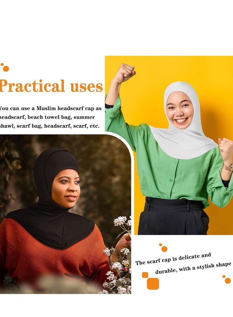 SYOSI غطاء رأس كيميائي للنساء 9 قطع حجاب موسلين نسائي بلون سادة غطاء مودال قابل للتعديل قابل للتمدد مسلمة - Image 2