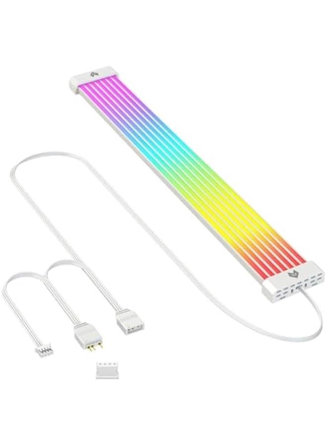 RGB PSU Cables, ARGB Power Extension Cable Kit, 3 Pin Motherboard Power Supply Cable Soft Silicone Tube ARGB Extension Sleeved Cable for Computer Gaming Case  - Image 1