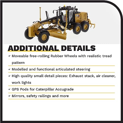 Diecast Masters 1:50 Scale Caterpillar 150 Motor Grader | High Line Series Cat Trucks & Construction Equipment Model 85667 - Image 5